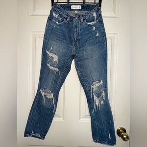 Distressed Blue Jeans
